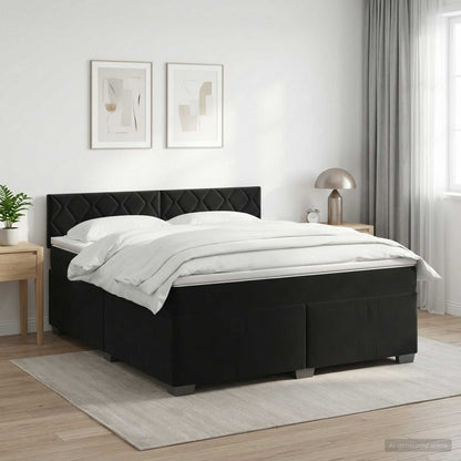 Black Velvet Bed Frame 190 cm x 139 cm x 88 cm