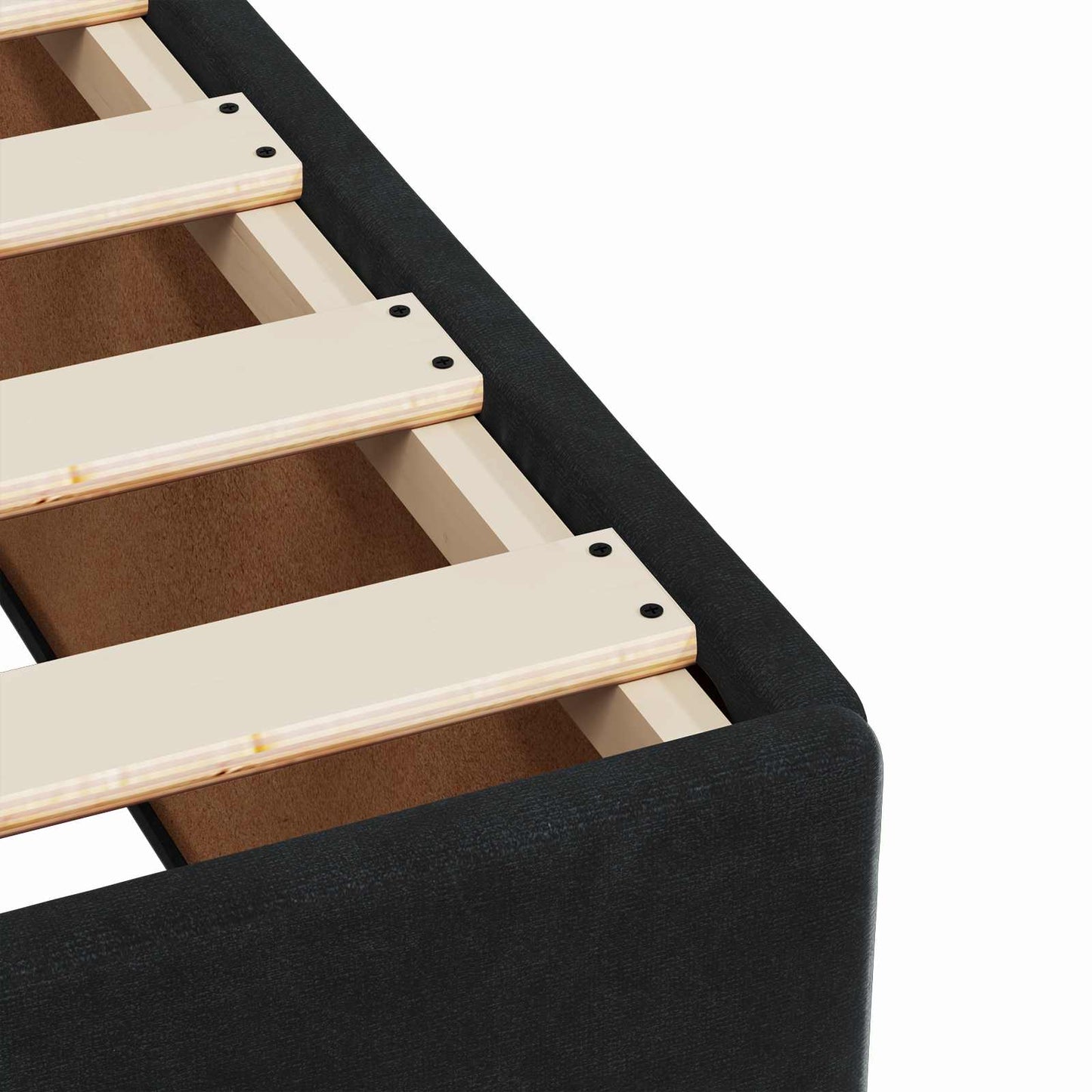 Double Bed Frame Black Velvet 190 cm x 144 cm x 88 cm