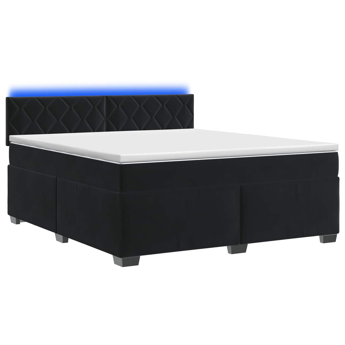 Double Bed Frame Black Velvet 190 cm x 144 cm x 88 cm