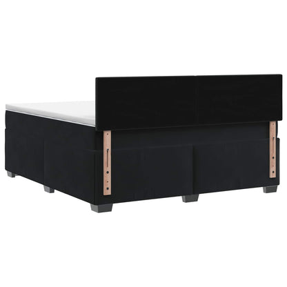 Double Bed Frame Black Velvet 190 cm x 144 cm x 88 cm