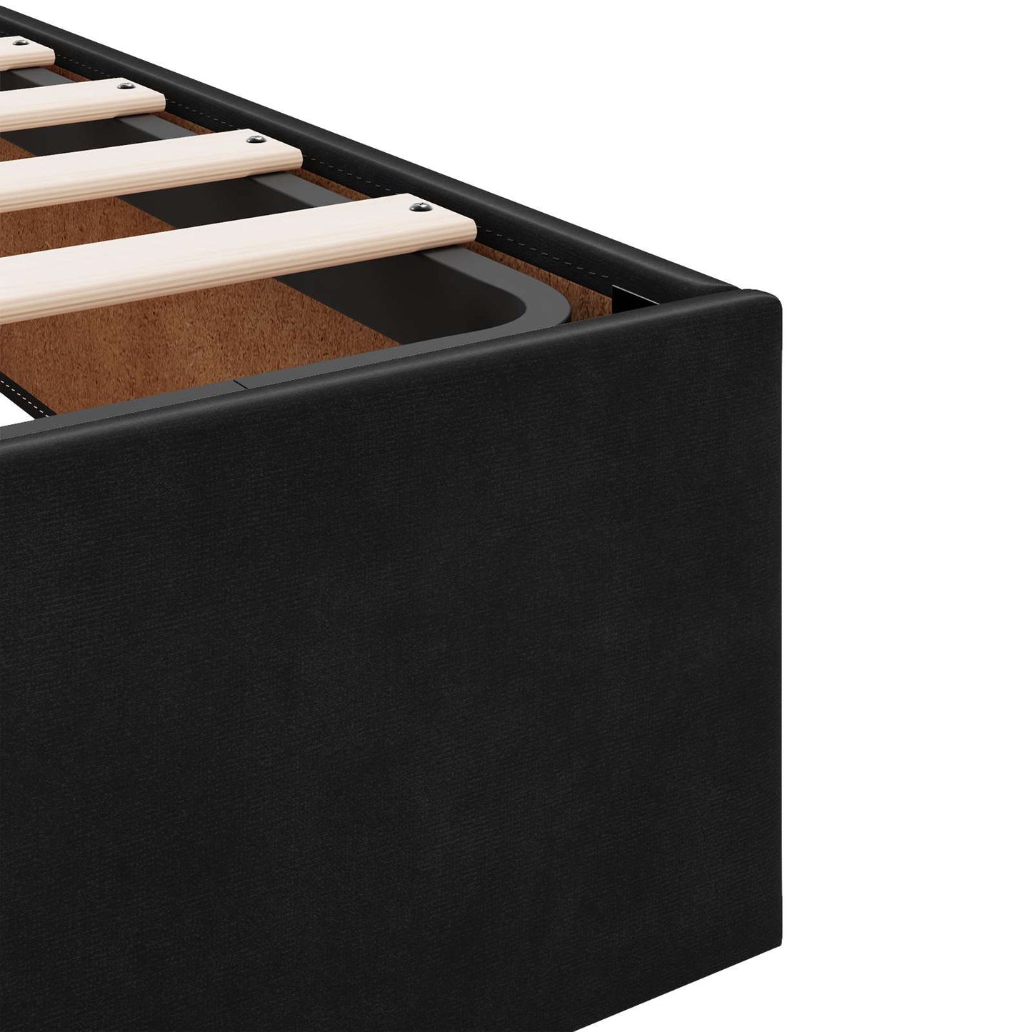 Ottoman Bed Black Velvet 193 cm x 144 cm x 88 cm