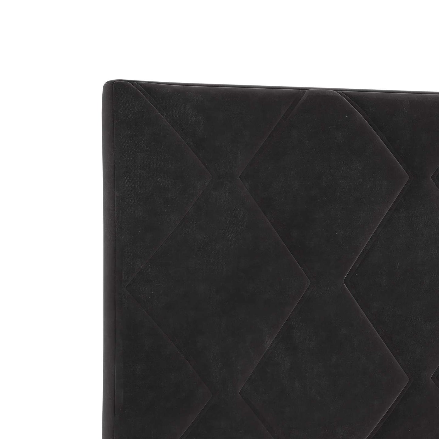 Double Ottoman Bed Black Velvet 193 cm x 144 cm x 88 cm