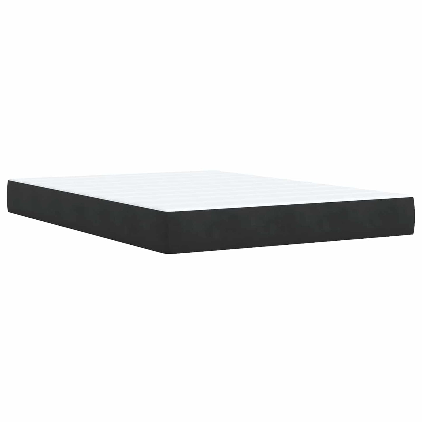 Double Ottoman Bed Black Velvet 193 cm x 144 cm x 88 cm