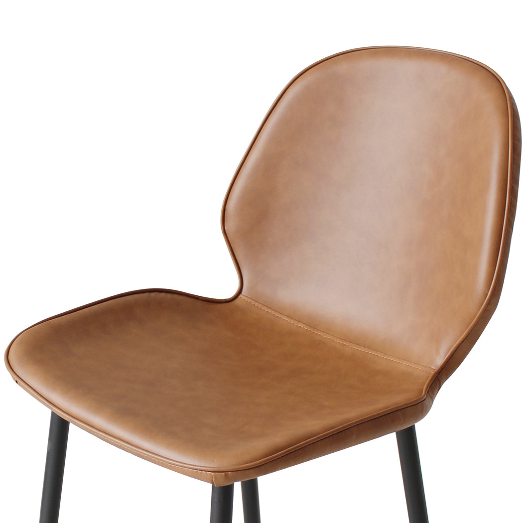 Modern 2x Bar Stool Barstools Counter Brown Durable Frame Classic
