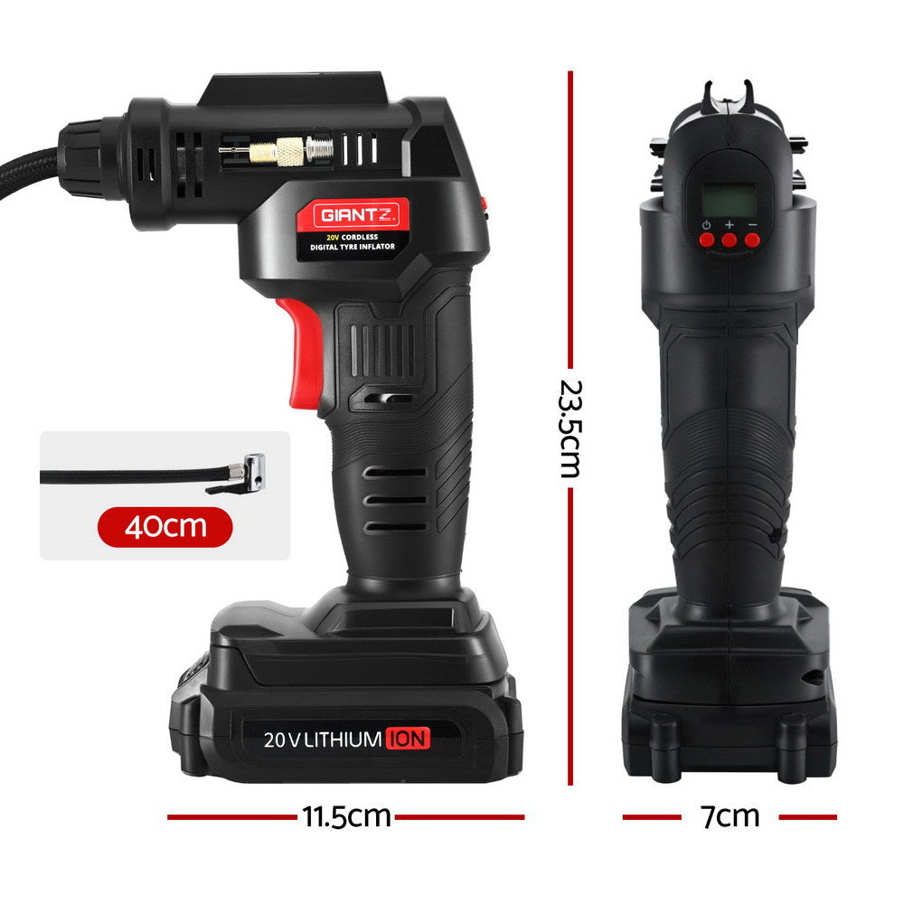 Portable 20V Tire Air Compressor 120PSI Fast Digital Display LED Light