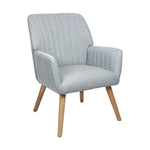 2x Armchair Lounge Sofa Fabric Accent Chairs Padded Pink/Grey Set