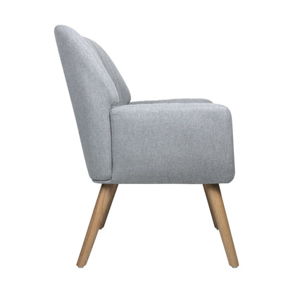 2x Armchair Lounge Sofa Fabric Accent Chairs Padded Pink/Grey Set