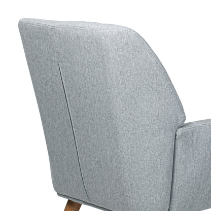 2x Armchair Lounge Sofa Fabric Accent Chairs Padded Pink/Grey Set