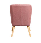 2x Armchair Lounge Sofa Fabric Accent Chairs Padded Pink/Grey Set
