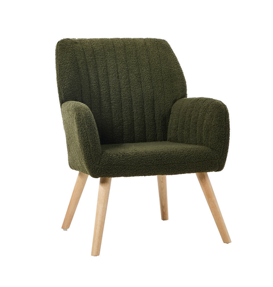 Armchair Lounge Sofa Chair Sherpa Fabric Accent Couch Green