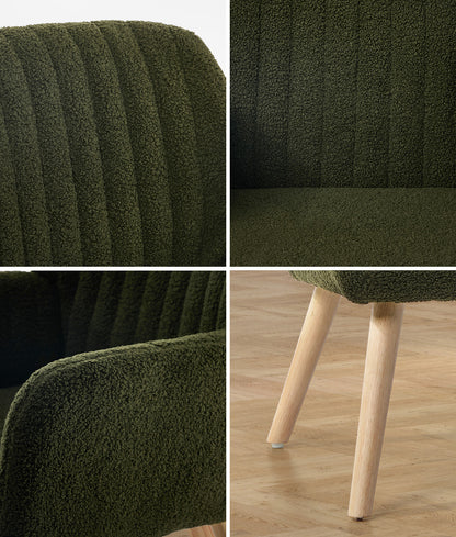 Armchair Lounge Sofa Chair Sherpa Fabric Accent Couch Green