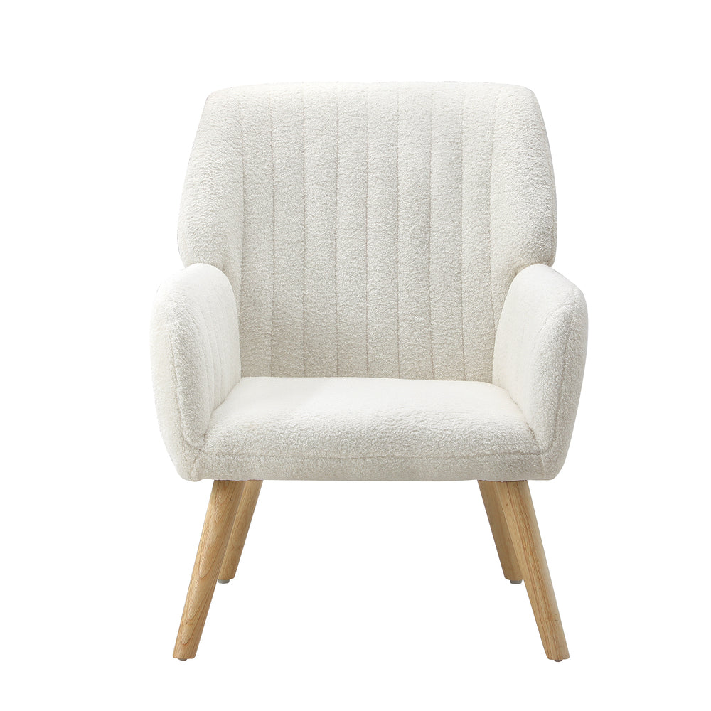 3x Armchair Lounge Sofa Chair Sherpa White