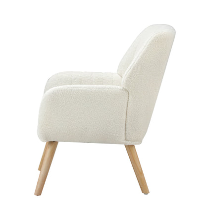 2x Armchair Lounge Sofa Chair Sherpa White