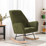 Rocking Chair Armchair Sherpa Accent Upholstered Living Room Seat Green/White/Grey