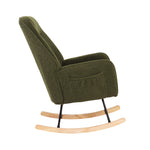 Rocking Chair Armchair Sherpa Accent Upholstered Living Room Seat Green/White/Grey