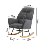 Rocking Chair Armchair Sherpa Accent Upholstered Living Room Seat Green/White/Grey