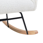 Rocking Chair Armchair Sherpa Accent Upholstered Living Room Seat Green/White/Grey