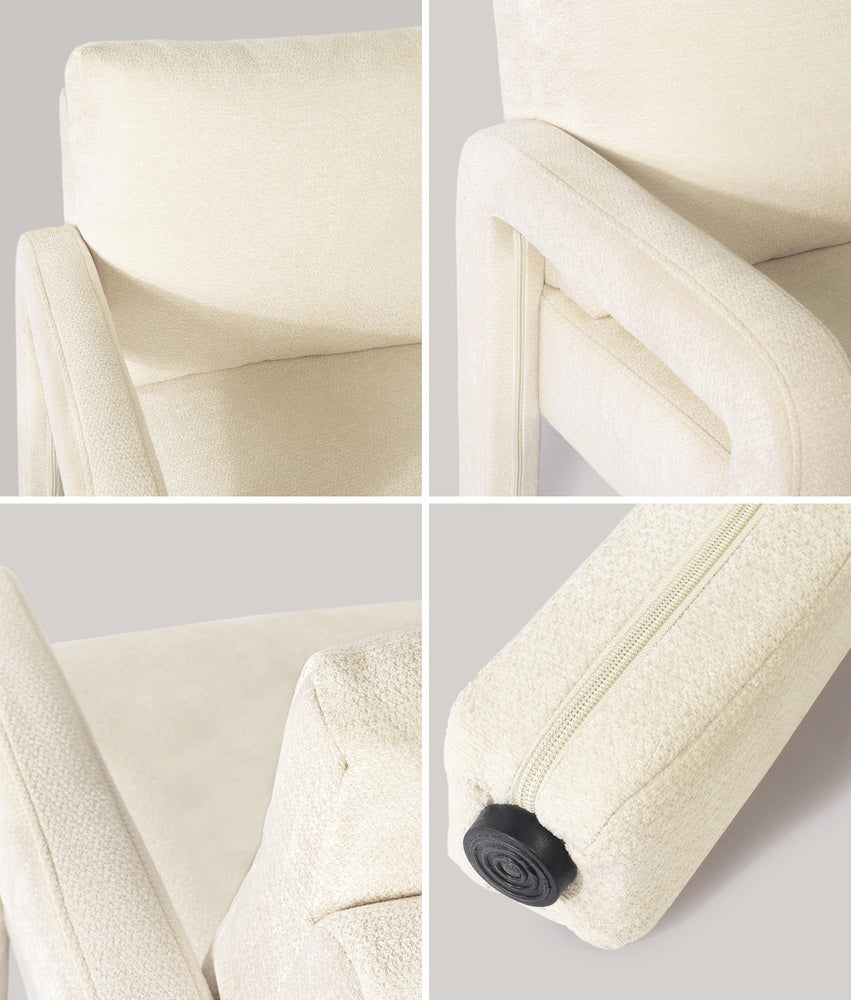 Armchair Velvet Accent Chairs 1 Seater Lounge Sofa Chair Beige/Green/Grey