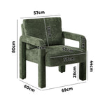 Armchair Velvet Accent Chairs 1 Seater Lounge Sofa Chair Beige/Green/Grey
