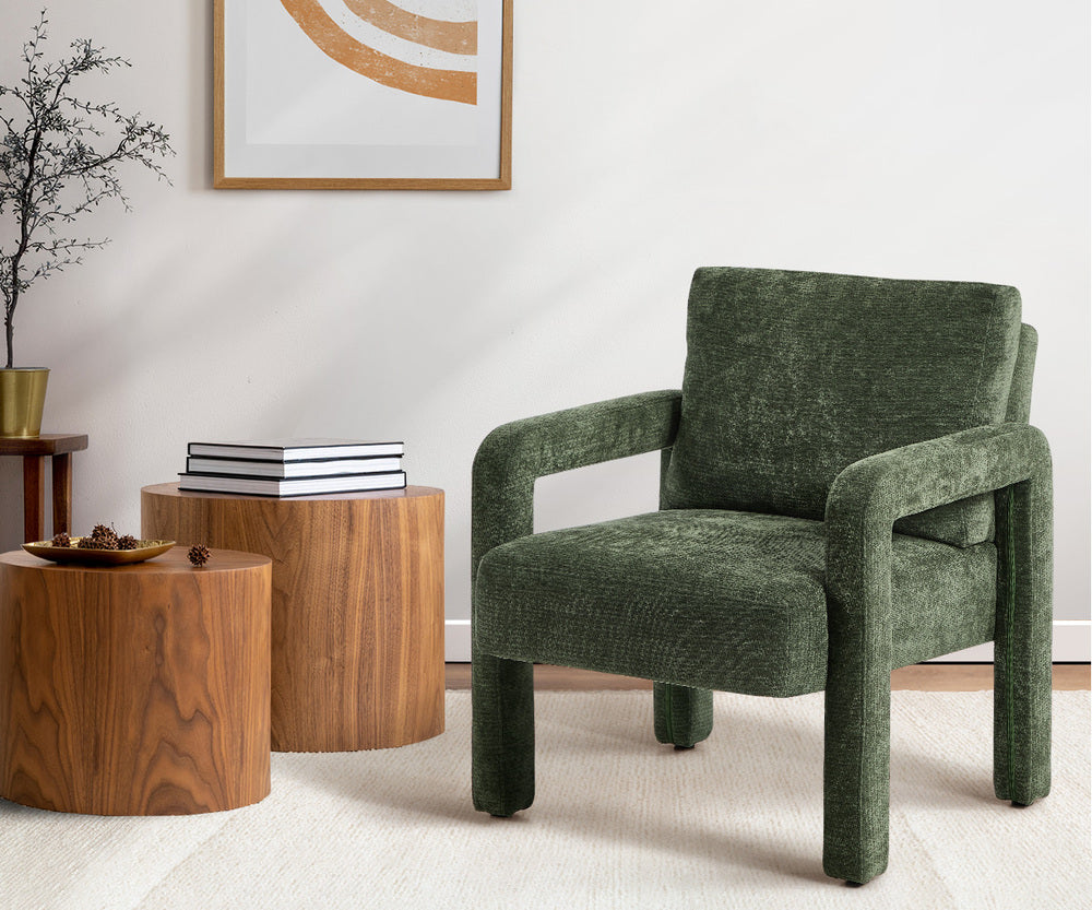 Armchair Velvet Accent Chairs 1 Seater Lounge Sofa Chair Beige/Green/Grey