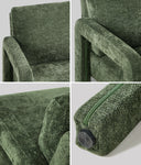 Armchair Velvet Accent Chairs 1 Seater Lounge Sofa Chair Beige/Green/Grey