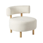 Wooden Armchair Lounge Chair Linen Fabric Accent Living Room Seat Beige /Orange/Green