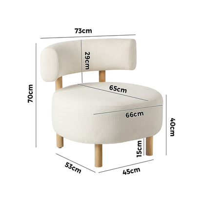 Wooden Armchair Lounge Chair Linen Fabric Accent Living Room Seat Beige /Orange/Green