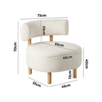 Wooden Armchair Lounge Chair Linen Fabric Accent Living Room Seat Beige /Orange/Green