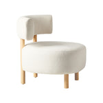 Wooden Armchair Lounge Chair Linen Fabric Accent Living Room Seat Beige /Orange/Green