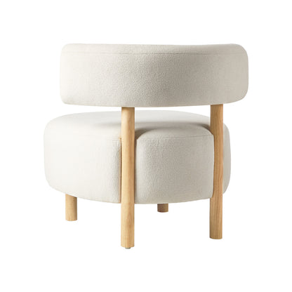Scandinavian Accent Armchair Set Of 2 Linen Fabric Beige 70x73x65cm Rubber Wood Legs
