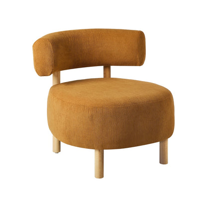 Wooden Armchair Lounge Chair Linen Fabric Accent Living Room Seat Beige /Orange/Green