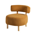 Wooden Armchair Lounge Chair Linen Fabric Accent Living Room Seat Beige /Orange/Green