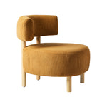 Wooden Armchair Lounge Chair Linen Fabric Accent Living Room Seat Beige /Orange/Green