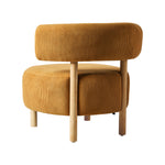 Wooden Armchair Lounge Chair Linen Fabric Accent Living Room Seat Beige /Orange/Green