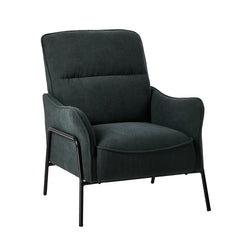 Modern Accent Armchair Lounge Collection High Back Velvet Fabric 86cm Grey Metal Legs