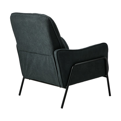 Modern Accent Armchair Lounge Collection High Back Velvet Fabric 86cm Grey Metal Legs