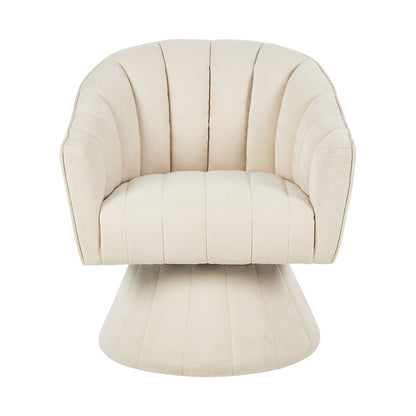 Swivel Armchair Linen Fabric Beige | HomeAndLiving