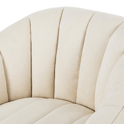 Swivel Armchair Linen Fabric Beige | HomeAndLiving