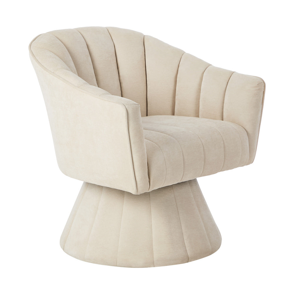 Swivel Armchair Linen Beige Set of 2 | HomeAndLiving