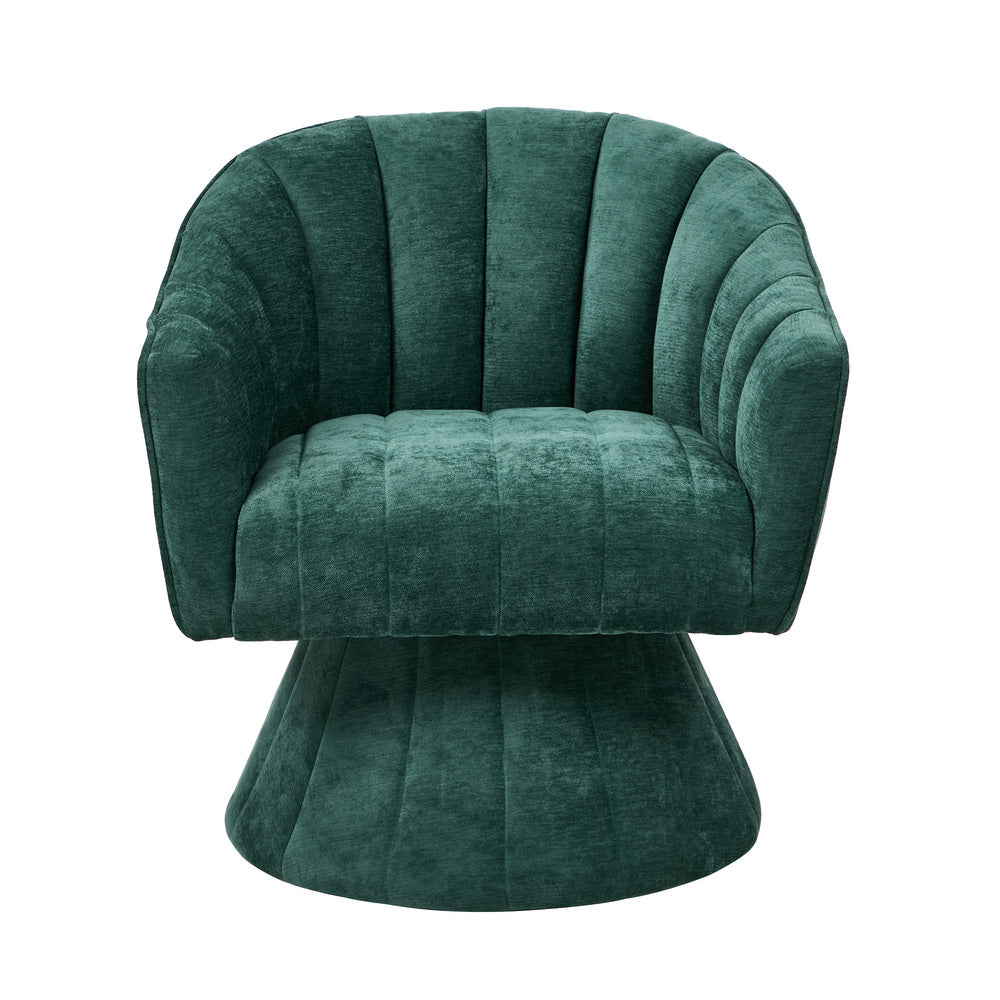 366 Swivel Armchair Urban Collection Linen Lounge Chair 72cm Green Metal Frame