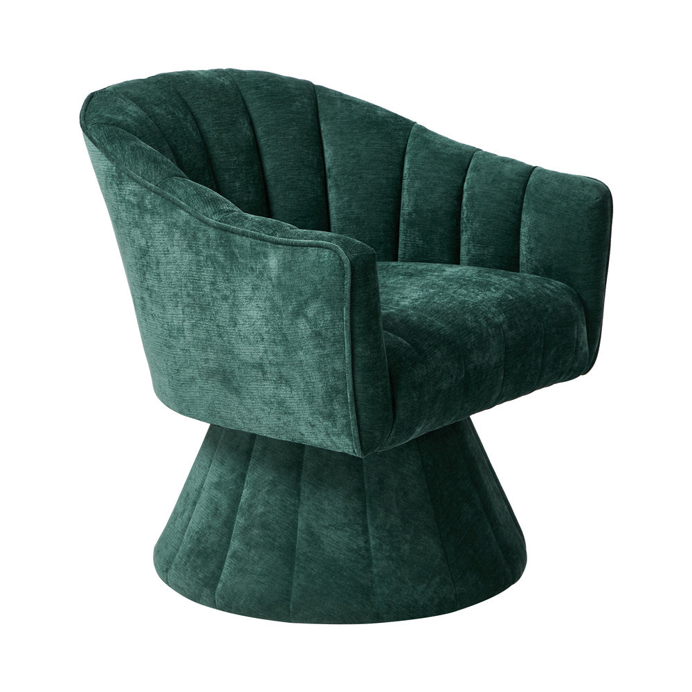361 Swivel Armchair Urban Collection Linen Lounge Chair 72cm Green Metal Frame