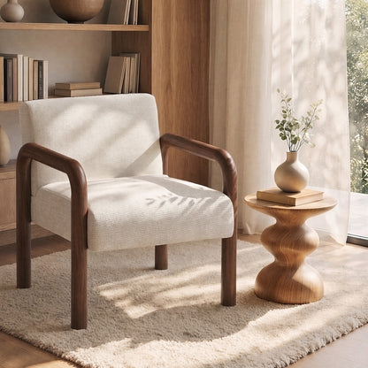 Accent Armchair Walnut Fabric 67x71x75cm