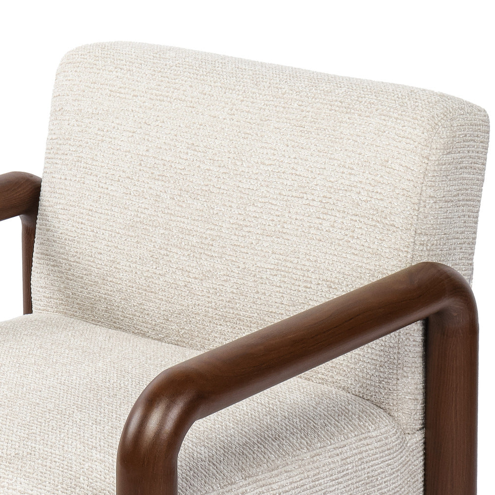 Accent Armchair Walnut Fabric 67x71x75cm