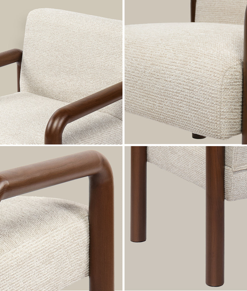 Accent Armchair Walnut Fabric 67x71x75cm