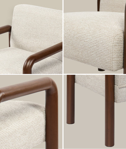 Accent Armchair Walnut Fabric 67x71x75cm