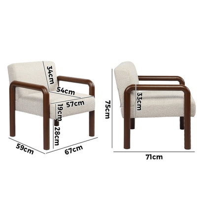 Accent Armchair Walnut 67x71x75cm