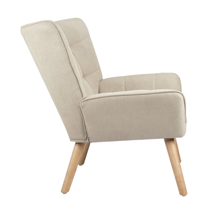 Armchair Accent Chairs Sofa Lounge Fabric Upholstered Tub Chair Beige