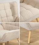 Armchair Sofa Lounge Fabric/Sherpa Upholstered Tub