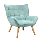 Armchair Accent Chairs Sofa Lounge Fabric Upholstered Tub Chair Blue