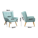 Armchair Accent Chairs Sofa Lounge Fabric Upholstered Tub Chair Blue